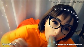 Velma Gives A Deepthroat To A Monster Cock, Leading To A Creampie In Leitinho'S Mouth - Scooby Doo