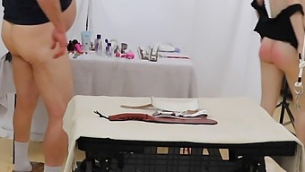 Two Stunning Women In Bondage Indulge In Oral Pleasure And Receive Facials