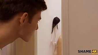 Boy Joins Older Blonde In Shower And Has Sex
