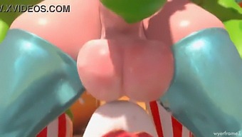 Prinsesse Rosalina Futa, En Shemale Med Store Naturlige Pupper, Onanerer Og Gir En Blowjob I Denne Animerte Pornofilmer.